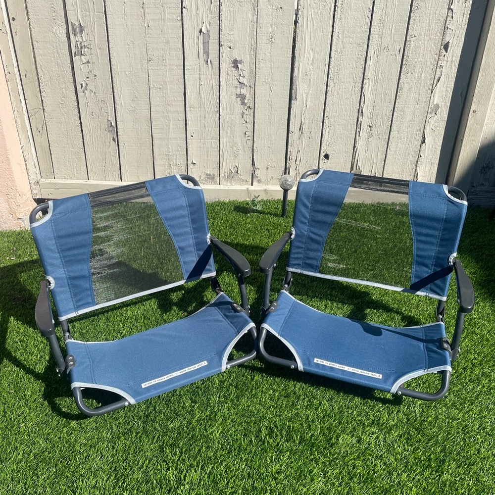 2 GCI Outdoor Big Comfort Stadium Chair With Armrests, Blue
